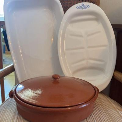 RSN034- Round Cazuela With Handles And Vintage Corning Ware