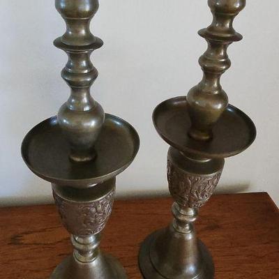 RSN085 - Vintage Korean Brass Candle Holders (2)