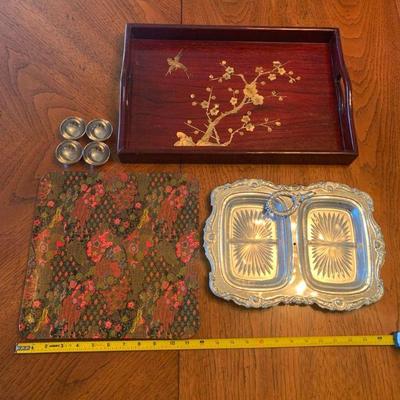 RSN105 Lacquered Wood Mother-of-Pearl Inlaid Tray and More