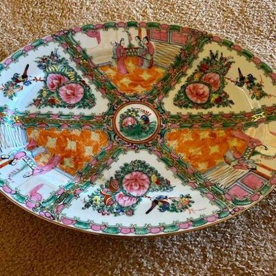 RSN072- Vintage Famile Rose Medallion Chinese Porcelain Platter