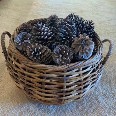 RSN107 Large Basket of Pinecones