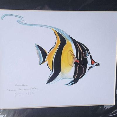 RSN045 - Signed Original Artwork "Moorish Idol" aka Kihikihi 