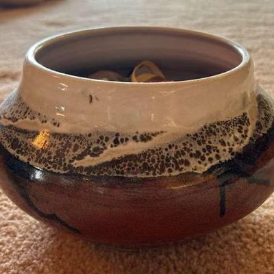 RSN062- Hand Crafted Pottery with Incense Signed by Artist
