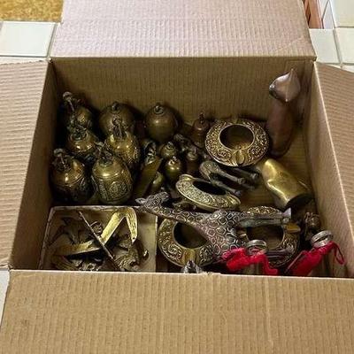 RSN195- Lot of Brass Like Temple Bells/Wind Chimes from Thailand 