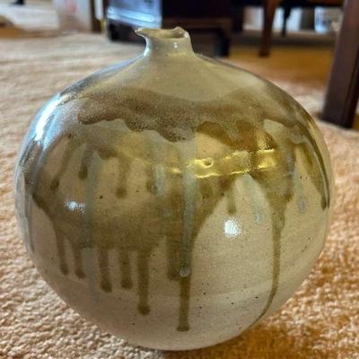 RSN014- Stained Handcrafted Pottery Vase - Signed