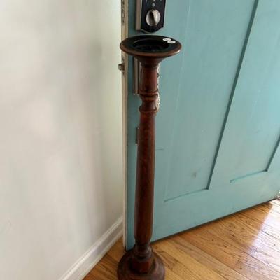Antique turned candle holder 