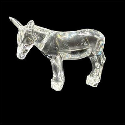 Lot 040  
Baccarat Signed Crystal Nativity Donkey