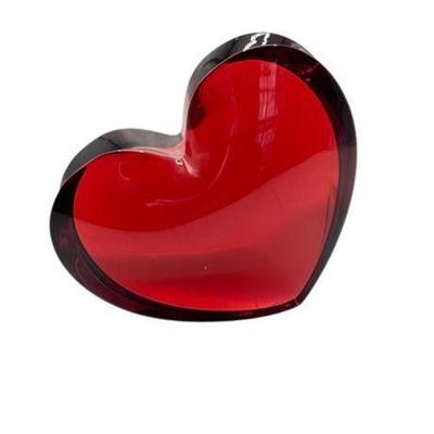 Lot 010   
Baccarat Signed Ruby Red Zinzin Heart