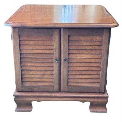 Lot 057   
Ethan Allen Heirloom Nutmeg Maple Record Cabinet/End Table