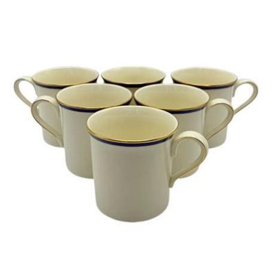 Lot 126   
Lenox Urban Twilight Ivory And Blue Banded Mugs, Six (6)