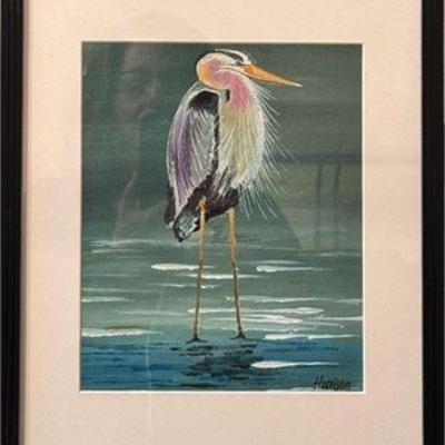 Lot 281   
Harrison Signed, Acrylic on Canvas, Heron