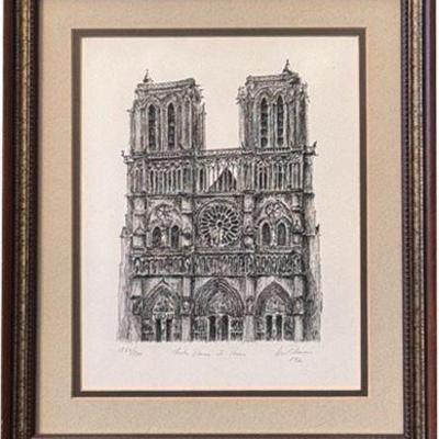 Lot 272   
Artist Signed Framed Etching Notre Dame De Paris