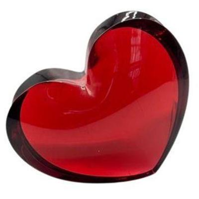 Lot 010   
Baccarat Signed Ruby Red Zinzin Heart