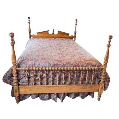Lot 241   
Ethan Allen Vintage Maple Queen Bed Frame With Headboard