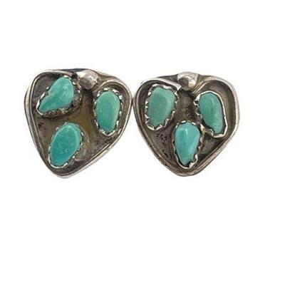 Lot 096  
Old Pawn South Western Turquoise Post Earrings