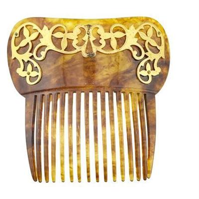Lot 062   0 Bid(s)
Art Nouveau Celluloid Faux Tortoise Gilded Hair Comb