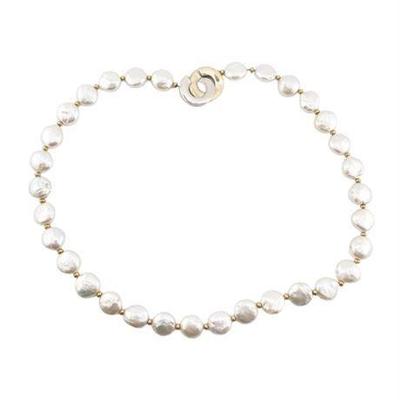 Lot 030  
Natural 12 mm Coin Pearl Necklace