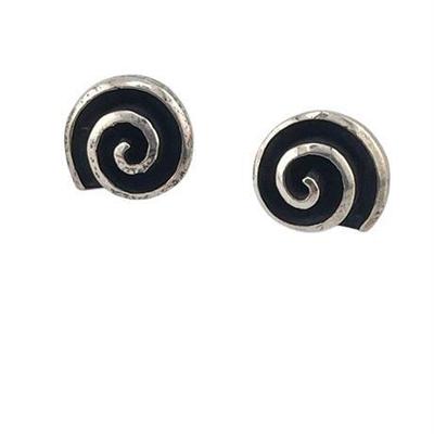Lot 083   
Mid-Century Sterling Spiral Post Earrings