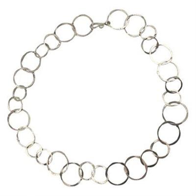 Lot 023   
Vintage Hammered Sterling Circle Necklace