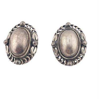Lot 001   
Georg Jensen Signed Sterling Silver Button Earrings 1995