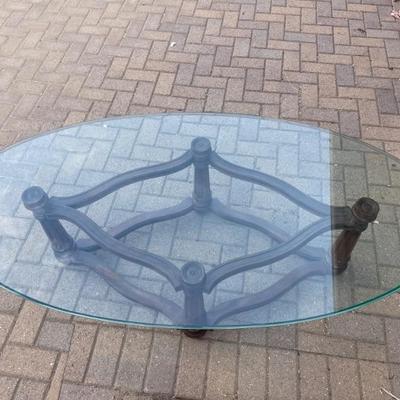 Drexel glass and walnut coffee table.  Beautiful piece.  $50.00