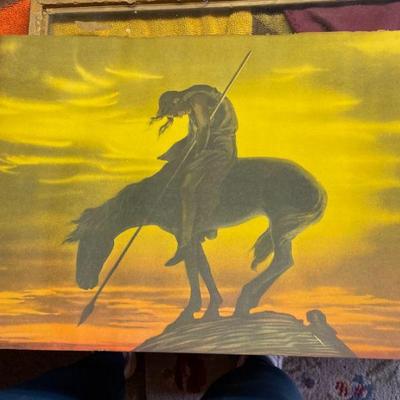 "End of the Trail" unframed lithograph.  1929 Borin MFG Co Chicago.  Slight edge damage.  $30.00