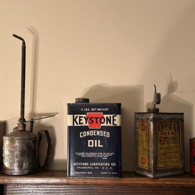 Golden Rod Pump Oiler | Keystone Condensed Oil | Opco Oil Can | Boyer’s Motor and Machine Oil Can
