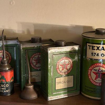 Texaco Home Lubricant Cans | Texaco Spica Oil Cans | Vintage Oiler Can | Texaco 574 Oil Can