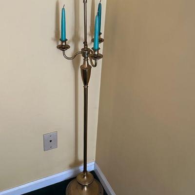 Vintage Brass Floor Candelabra 