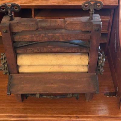 Antique Wood Clothes Wringer