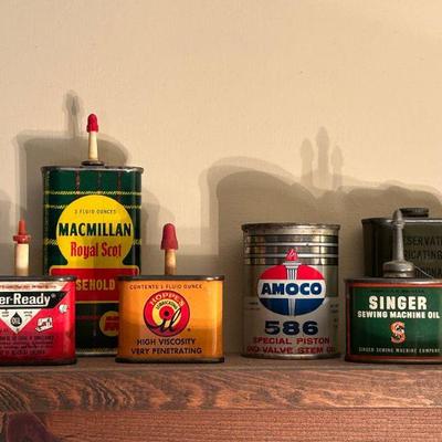 Ever-Ready Oil Can | Macmillan Royal Scot Household Oil | Hoppe's Lubricating Oil | Amoco 586 Vintage Oil Can | Singer Sewing...