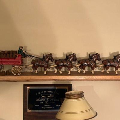 Vintage Cast Iron Clydesdale Set 