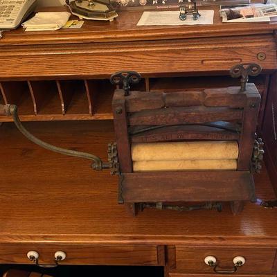 Antique Wood Clothes Wringer