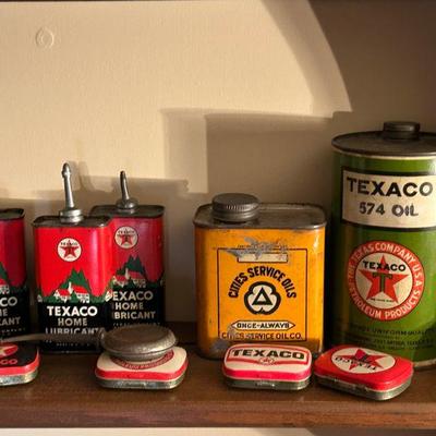 Texaco Home Lubricant Cans | Cities Service Oil Tin | Texaco 574 Oil Can