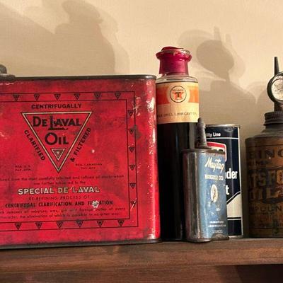 DeLaval Oil Can | Maytag Household Oil | Texaco Drill Lubricant | Fiebing Neatsfoot Oil Can