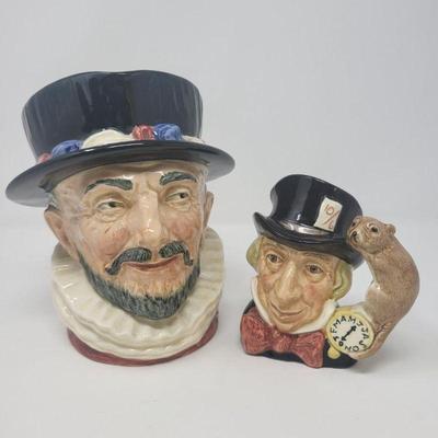 Royal Daultion Toby Mugs 'Beefeater' & Mad Hatter