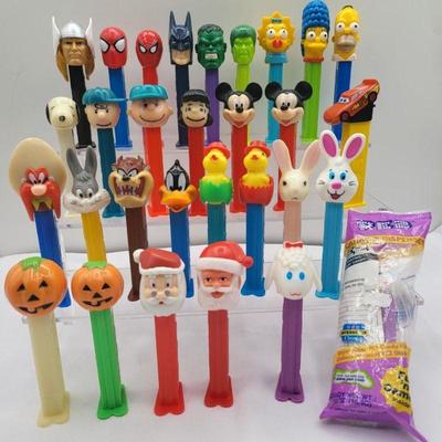 30 Pez Dispensers Various Characters, Years & Countries