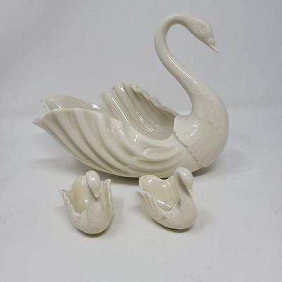 Lenox Porcelain Swan Dish & Nut Cups