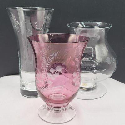 Hurricane Glass Vases Lenox, Princess House