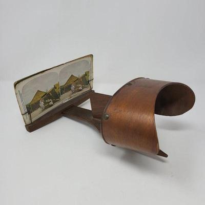 1883 Antique Stereoscope Wood Viewer