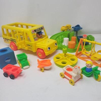 1980's Fisher Price School Bus & Playground