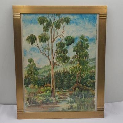R. Gilbert (June 48) Watercolor Gold Metal Deco Frame