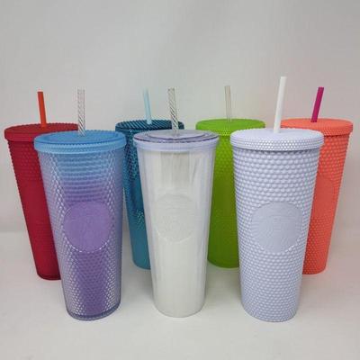 Seven 9" Starbuck's 24oz Venti Cold Cups Tumblers (#2)