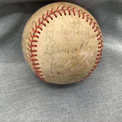 Autographed Baseball From Mid 1940s, Woody Abernathy NY Giants And Others