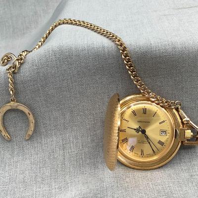 Pocket watch with horseshoe fob 