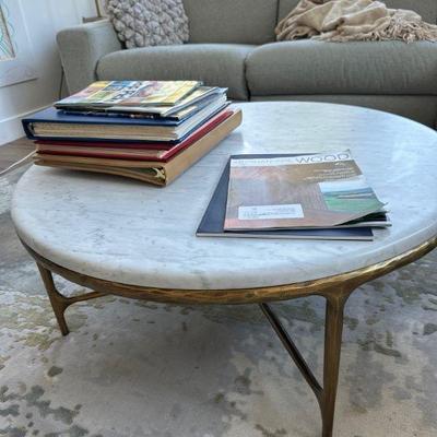 Restoration Hardware - marble top coffee table (close up)