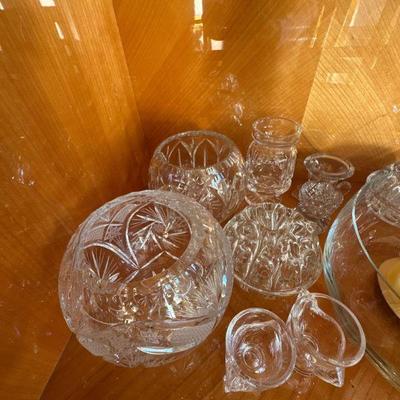 Crystal serving dishes