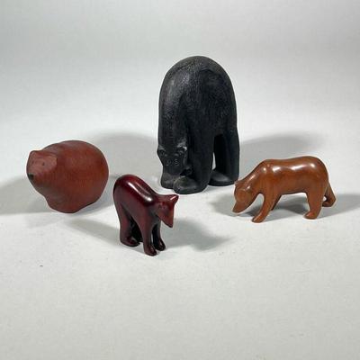 (6pc) UNIQUE CARVED BEAR FIGURES | Lot of 6 uniquely carved bear figures of abstract form. - h. 6 x w. 3.25 x l. 4.5 in

Contact All...