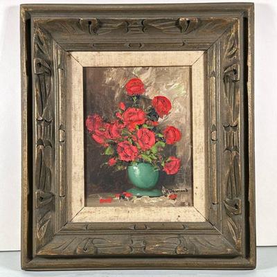 DESMOND SIGNED STILL LIFE | Roses. Oil on board 9.5 x 7.5 in. sight. Signed “Desmond” lower right. - w. 15.75 x l. 18 in

Contact All...