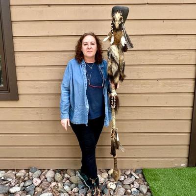  Medicine Totem Staff - Deerskin and snakeskin 